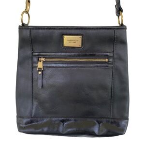 Tignanello Women’s Leather Messenger/Crossbody Black Bag